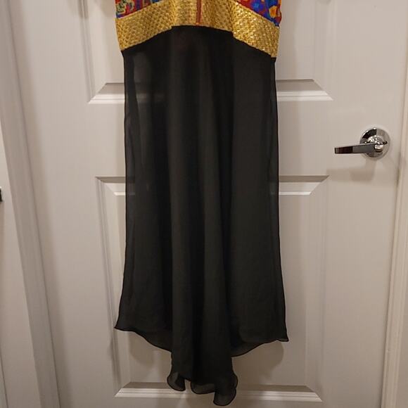 Sheer Overlay Top with floral stitching Half Zip Festival Attire - Picture 5 of 9